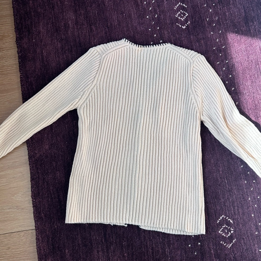 Source Unknown / SecondTalk Cream Ribbed Women's … - image 2